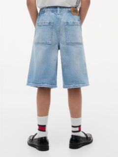 Faded Loose Denim Shorts — Blue 4