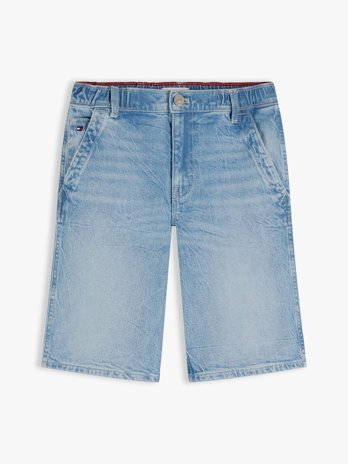 Faded Loose Denim Shorts — Blue