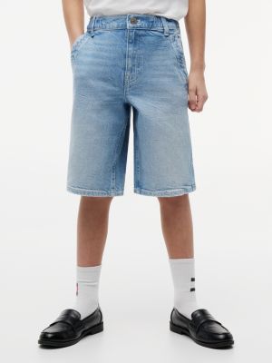 pantalón vaquero corto y holgado con efecto desteñido denim de niños tommy hilfiger