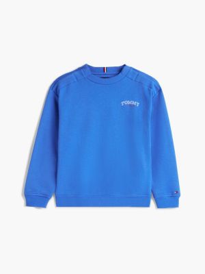 blue adaptive sweatshirt aus gebürstetem fleece für jungen - tommy hilfiger