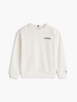 white adaptive sweatshirt aus gebürstetem fleece für jungen - tommy hilfiger