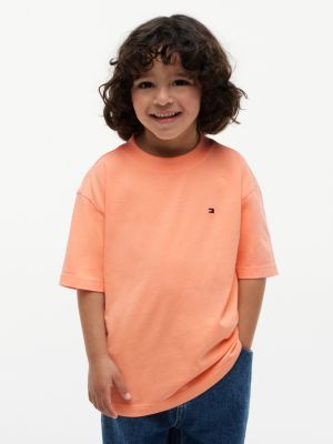 orange t-shirt aus jersey mit logo-grafik hinten für jungen - tommy hilfiger