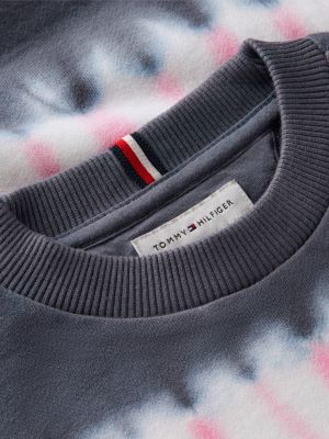 multi tie-dye terry crew neck sweatshirt for boys tommy hilfiger