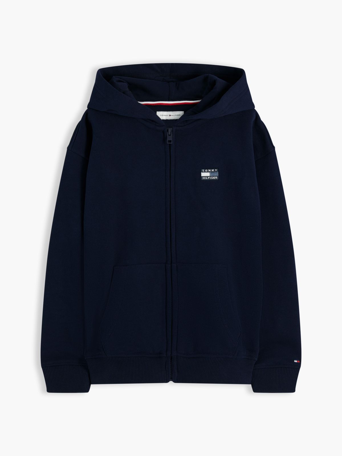 Tonal Flag Logo Terry Zip-Thru Hoody — Blue