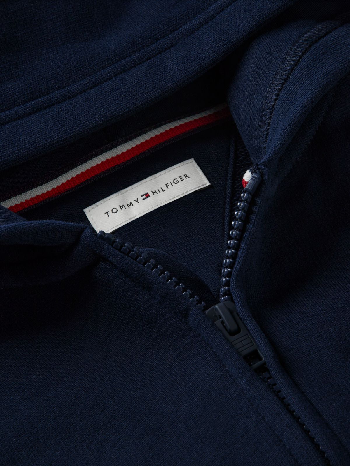 Tonal Flag Logo Terry Zip-Thru Hoody — Blue