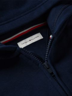 Tonal Flag Logo Terry Zip-Thru Hoody — Blue 6