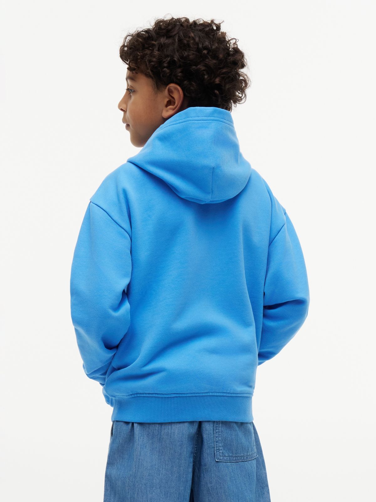 Tonal Flag Logo Terry Zip-Thru Hoody — Blue