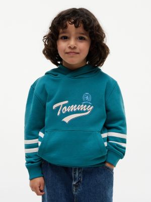 green hoodie mit wappen-logo für jungen - tommy hilfiger