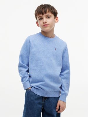 white outline flag logo jersey t-shirt for boys tommy hilfiger