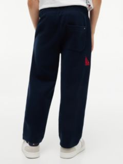 Back Graphic Embroidery Interlock Pique Joggers — Blue 4