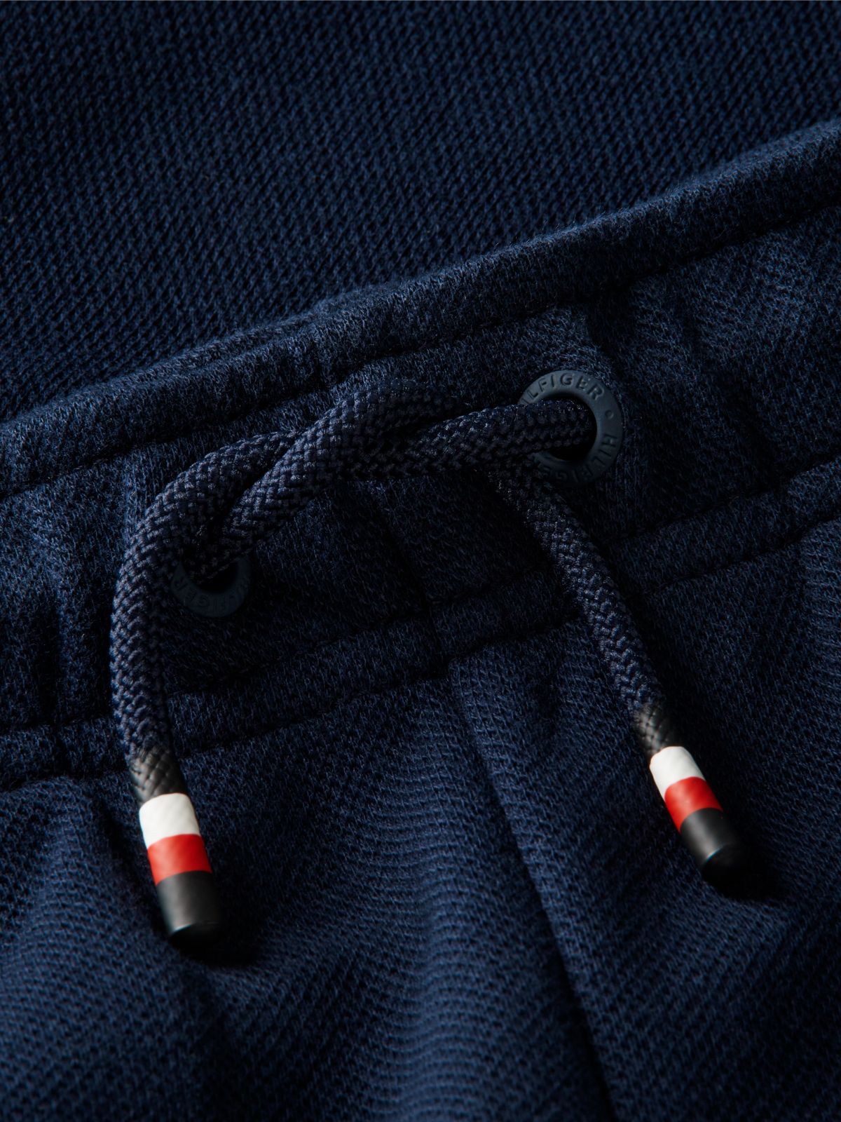 Back Graphic Embroidery Interlock Pique Joggers — Blue