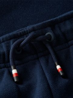 Back Graphic Embroidery Interlock Pique Joggers — Blue 6