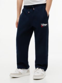 Back Graphic Embroidery Interlock Pique Joggers — Blue 1