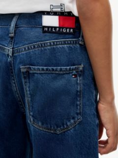 Flag Embroidery Loose Jeans — Blue 3