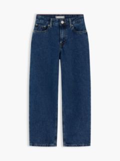 Flag Embroidery Loose Jeans — Blue 5