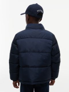 Varsity Logo Relaxed Ripstop Puffer Jacket — Blue 5