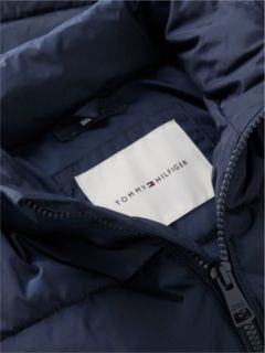 Varsity Logo Relaxed Ripstop Puffer Jacket — Blue 7