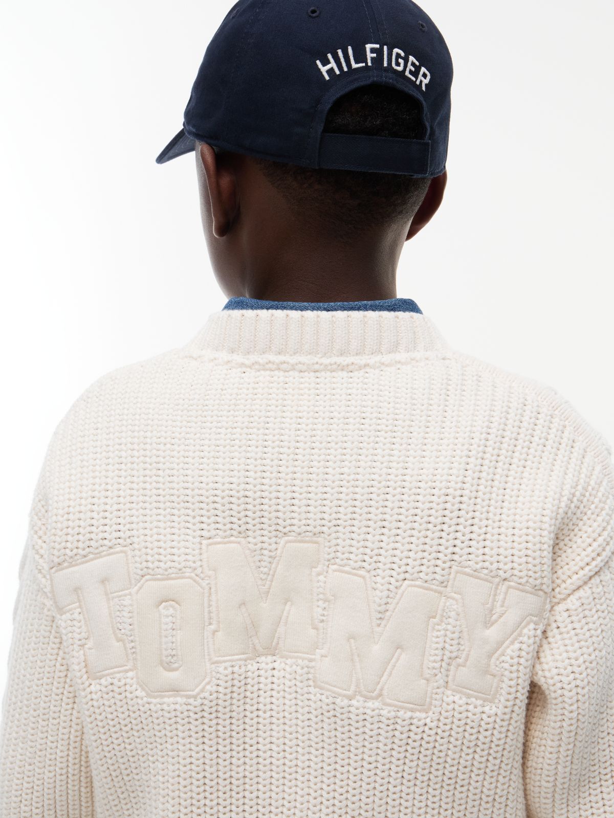 Logo Appliqué Relaxed Cable Knit Jumper — Yellow