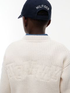 Logo Appliqué Relaxed Cable Knit Jumper — Yellow 4