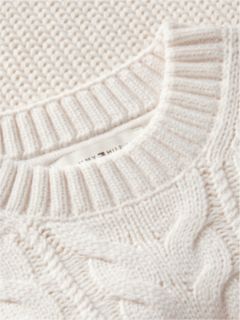 Logo Appliqué Relaxed Cable Knit Jumper — Yellow 7