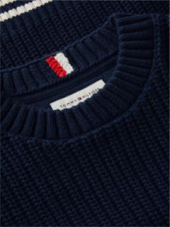 Relaxed Cable Knit Sleeve Jumper — Blue 6