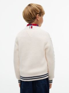 Relaxed Cable Knit Sleeve Jumper — Yellow 4