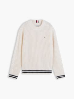 Relaxed Cable Knit Sleeve Jumper — Yellow 5