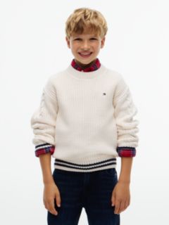 Relaxed Cable Knit Sleeve Jumper — Yellow 1