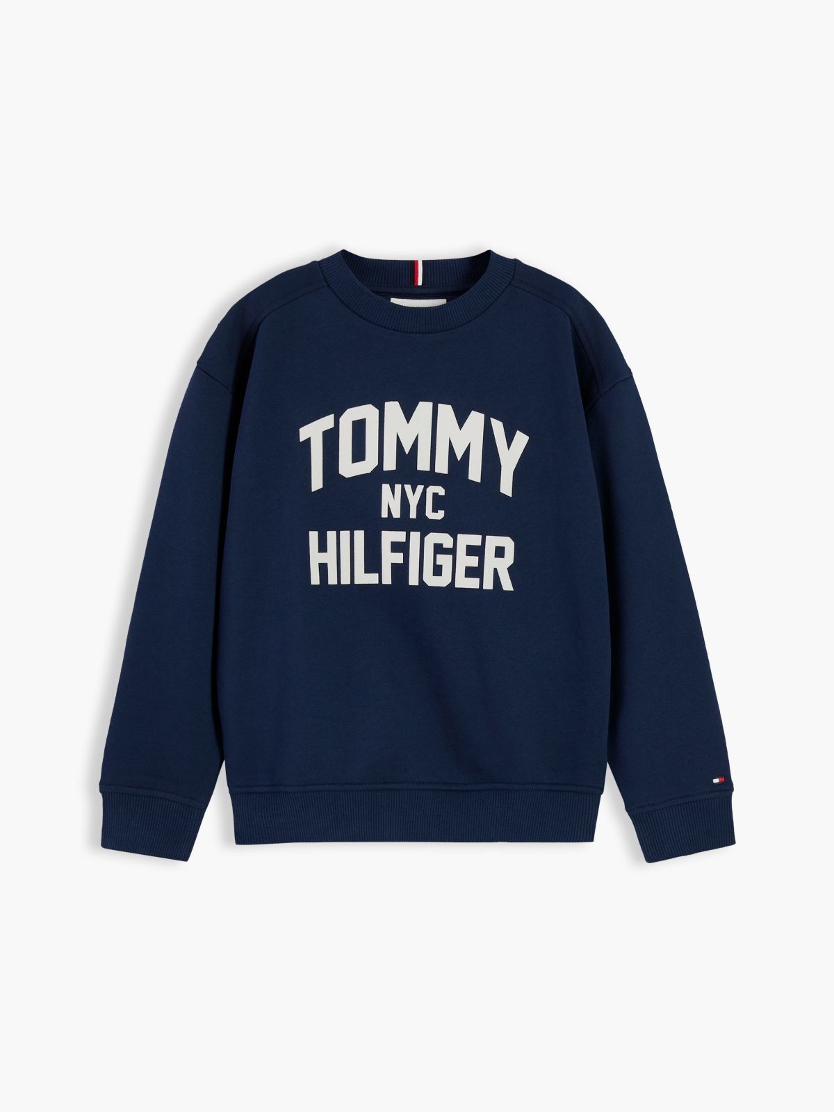 Logo Sueded Relaxed Crew Neck Sweatshirt — Blue