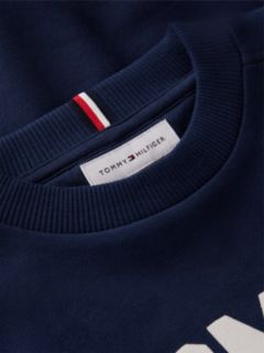 Logo Sueded Relaxed Crew Neck Sweatshirt — Blue 6