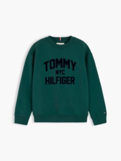 Logo Sueded Relaxed Crew Neck Sweatshirt — Green 5