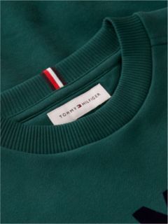 Logo Sueded Relaxed Crew Neck Sweatshirt — Green 6