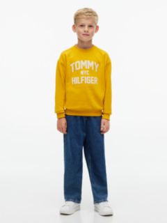 Logo Sueded Relaxed Crew Neck Sweatshirt — Yellow 2