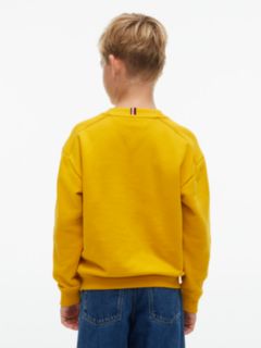 Logo Sueded Relaxed Crew Neck Sweatshirt — Yellow 4