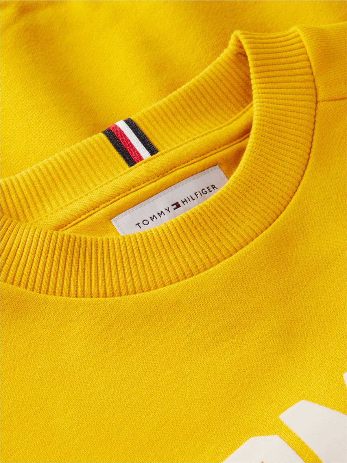 Logo Sueded Relaxed Crew Neck Sweatshirt — Yellow