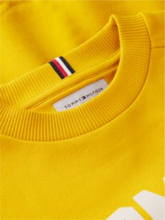 Logo Sueded Relaxed Crew Neck Sweatshirt — Yellow 6