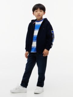 Varsity Logo Appliqué Relaxed Zip-Thru Hoody — Blue 2