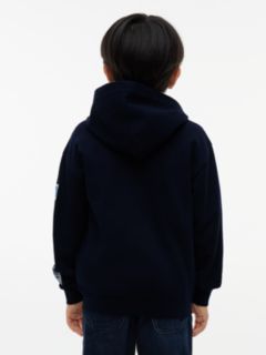 Varsity Logo Appliqué Relaxed Zip-Thru Hoody — Blue 4