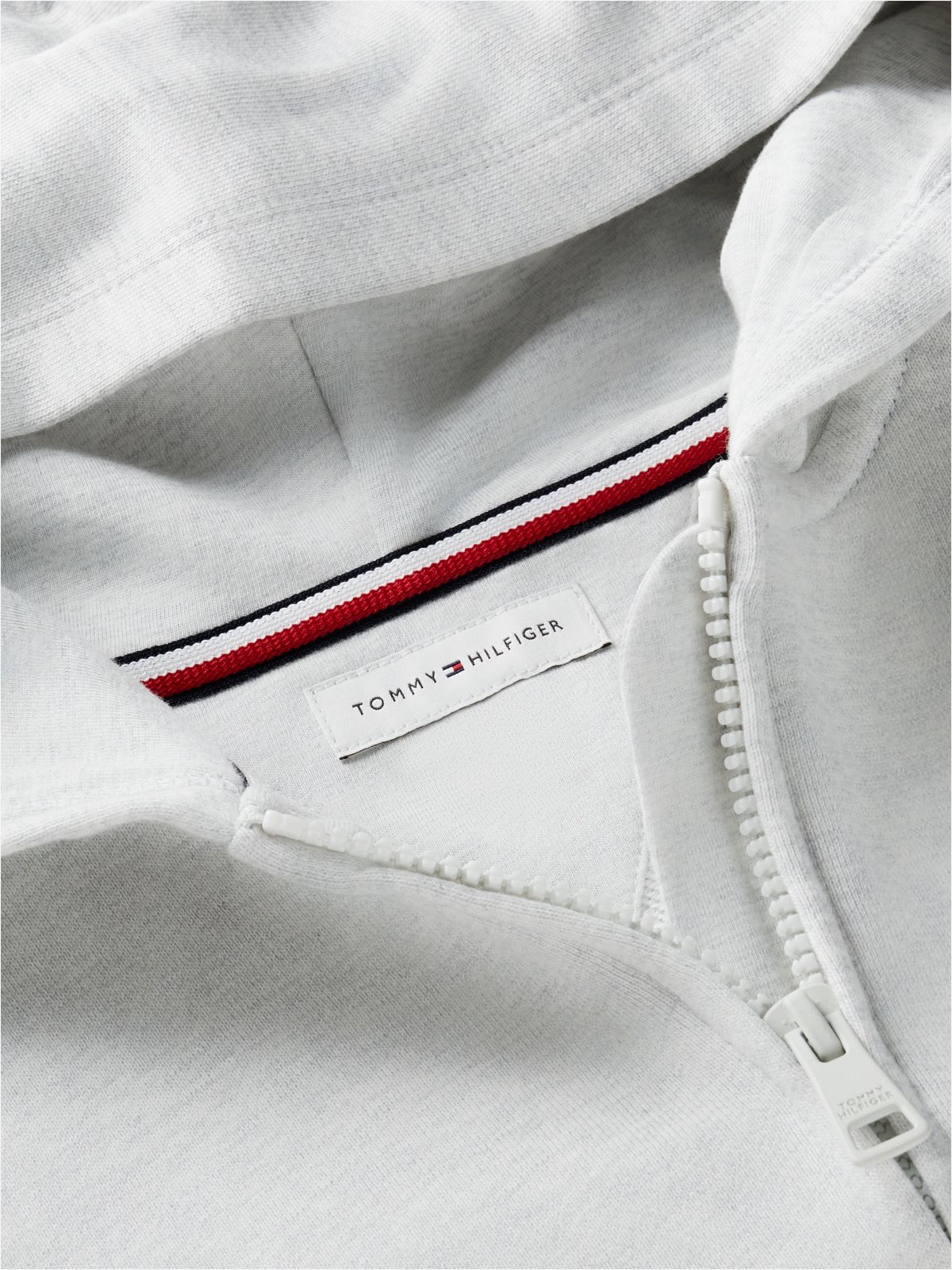Varsity Logo Appliqué Relaxed Zip-Thru Hoody — Grey