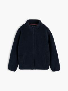 Back Flag Relaxed Zip-Thru Fleece Sweatshirt — Blue 6