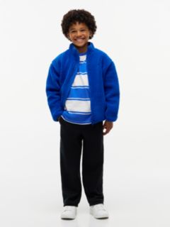 Back Flag Relaxed Zip-Thru Fleece Sweatshirt — Blue 2