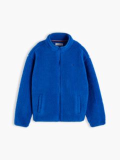 Back Flag Relaxed Zip-Thru Fleece Sweatshirt — Blue 5