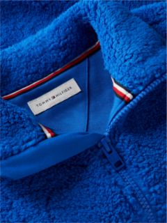 Back Flag Relaxed Zip-Thru Fleece Sweatshirt — Blue 6