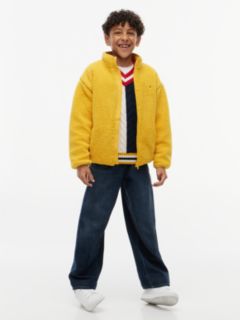 Back Flag Relaxed Zip-Thru Fleece Sweatshirt — Yellow 2