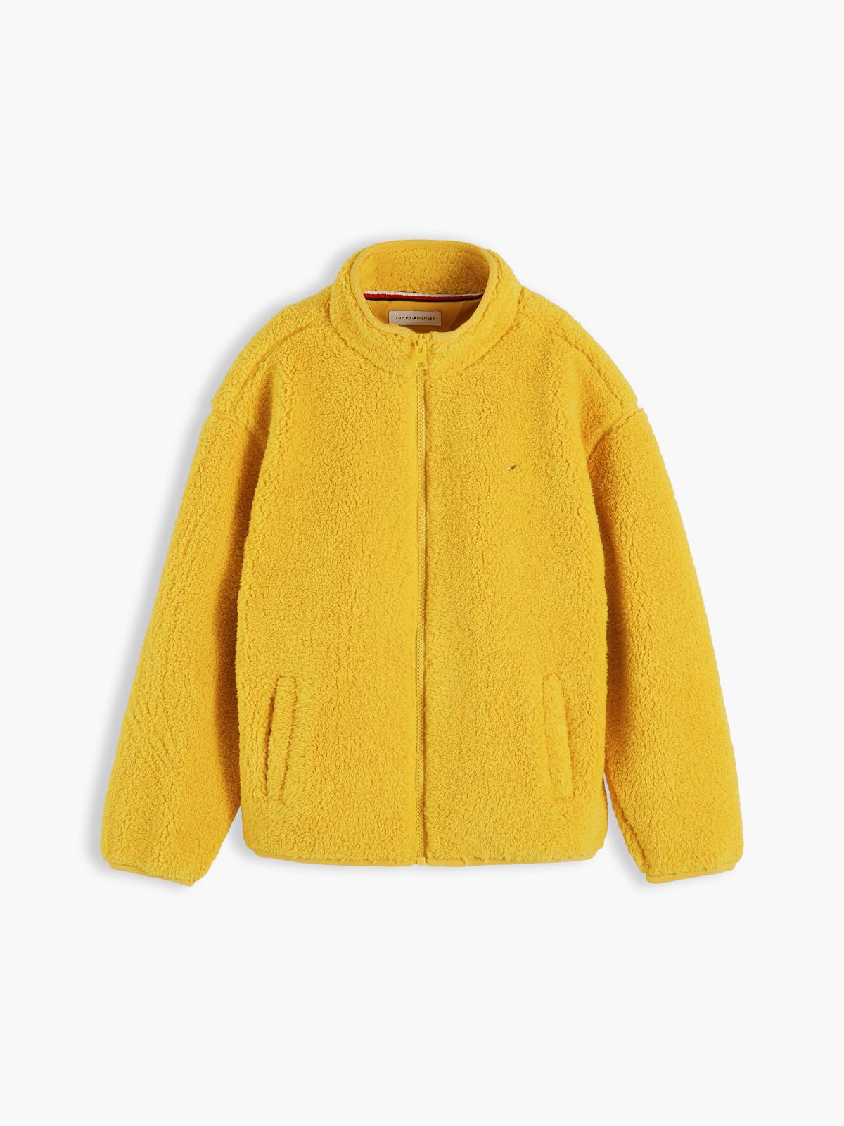Back Flag Relaxed Zip-Thru Fleece Sweatshirt — Yellow