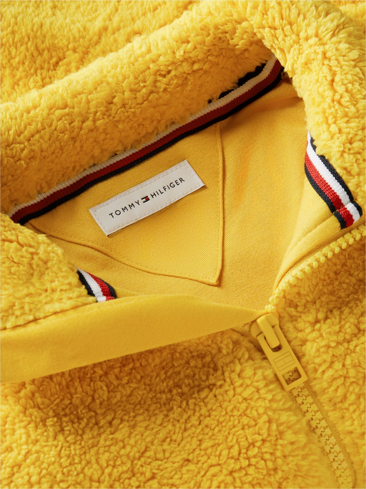 Back Flag Relaxed Zip-Thru Fleece Sweatshirt — Yellow