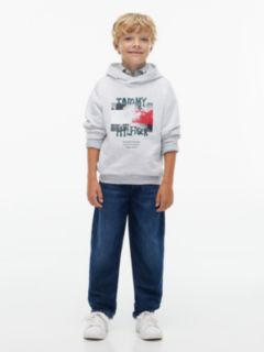 Graffiti Logo Graphic Relaxed Fleece Hoody — Grey 2