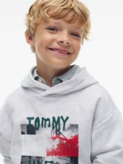 Graffiti Logo Graphic Relaxed Fleece Hoody — Grey 3