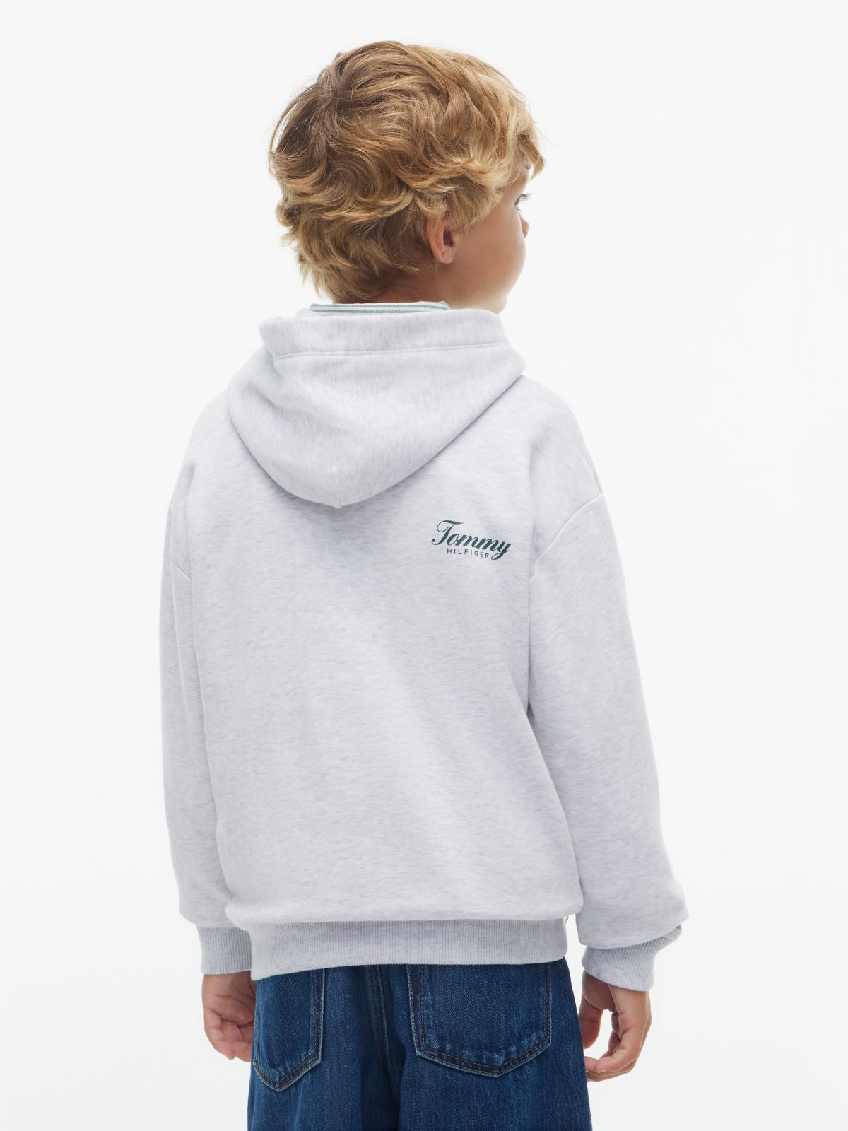 Graffiti Logo Graphic Relaxed Fleece Hoody — Grey
