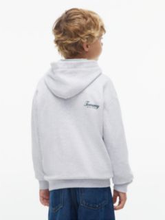 Graffiti Logo Graphic Relaxed Fleece Hoody — Grey 4